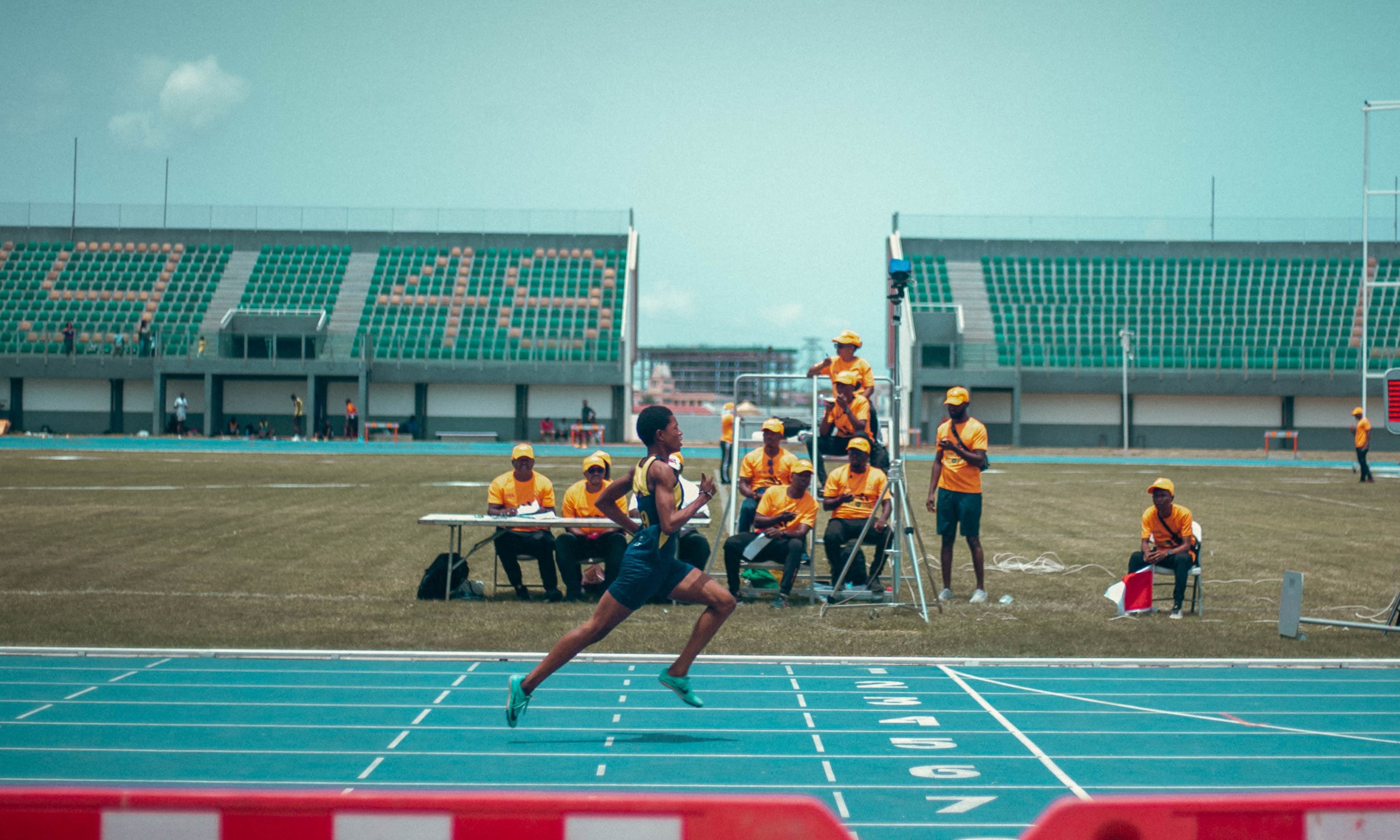 Athletes competing